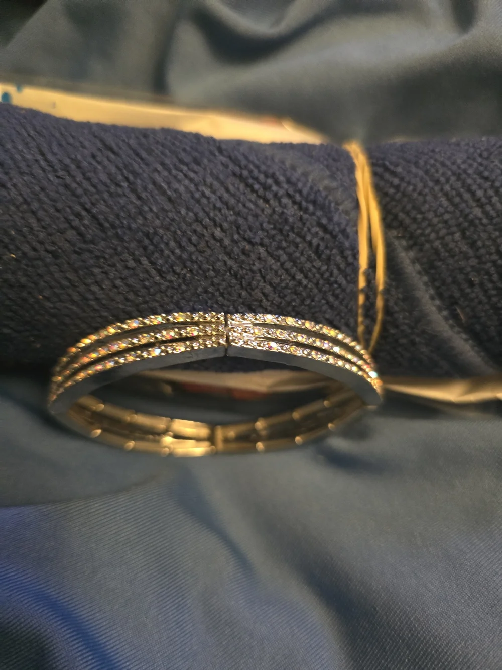 Gold-Tone Crystal Multi-Row Bangle Bracelet - Women Jewelry- Stretch Gorgeous